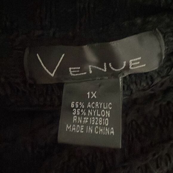 Venue Ribbon Knit Open Front Longline Cardigan Sweater 1X - Picture 8 of 8